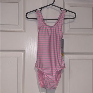 New Cat & Jack pink and blue stripe swimsuit